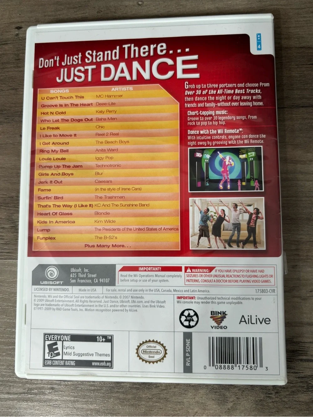 Just Dance (Nintendo Wii, 2009) Ubisoft Bink Video AiLive - Complete With Manual
